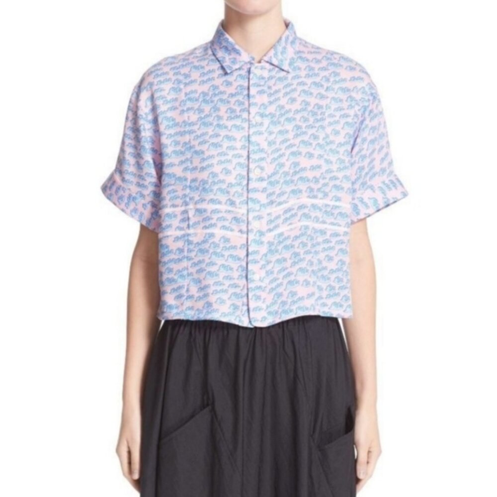 Julien David Silk Wave Print Top